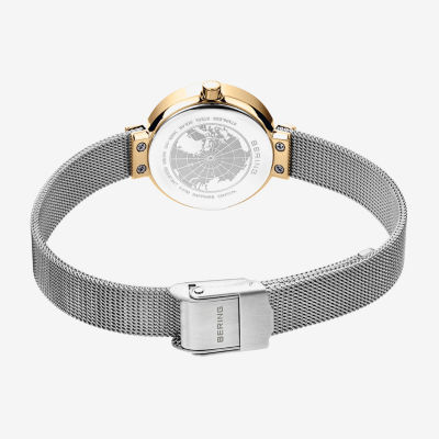 Bering Solar Womens Two Tone Mesh Bracelet Watch-14426-010