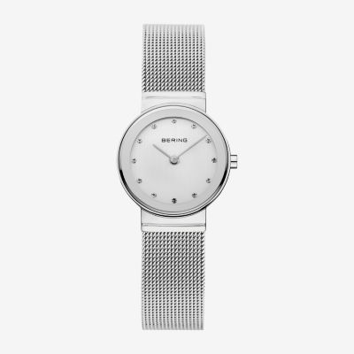 Bering Womens Silver Tone Stainless Steel Bracelet Watch