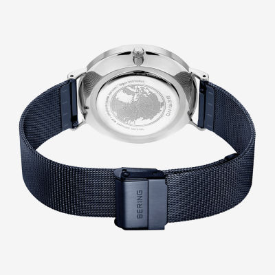 Bering Womens Blue Stainless Steel Bracelet Watch