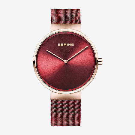 Bering Mens Red Stainless Steel Bracelet Watch 14539-363, One Size -  25506250018