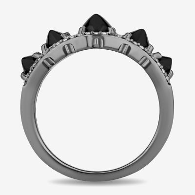 Enchanted Disney Fine Jewelry Villains 1/5 CT. T.W. Genuine Black Onyx Sterling Silver Round Maleficent Band