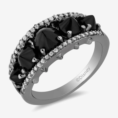 Enchanted Disney Fine Jewelry Villains 1/5 CT. T.W. Genuine Black Onyx Sterling Silver Round Maleficent Band