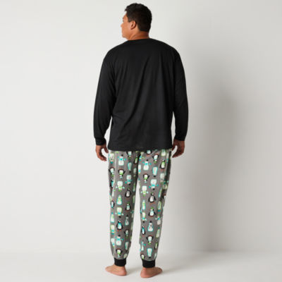 North Pole Trading Co. Mens Big Microfleece Crew Neck Long Sleeve 2-pc. Pant Pajama Set