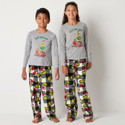 Unisex Dr. Seuss Grinch Crew Neck Long Sleeve 2-pc. Matching Family Pajama Sets