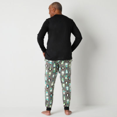 North Pole Trading Co. Mens Microfleece Crew Neck Long Sleeve 2-pc. Pant Pajama Set