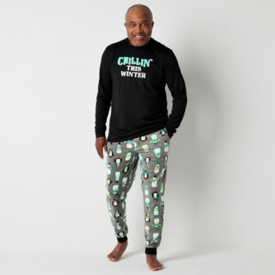 North Pole Trading Co. Mens Microfleece Crew Neck Long Sleeve 2-pc. Matching Family Pajama Sets