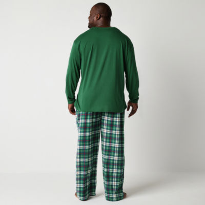 North Pole Trading Co. Mens Big Crew Neck Long Sleeve 2-pc. Pant Pajama Set