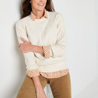 St. John's Bay Womens Crew Neck Long Sleeve Pullover Sweater