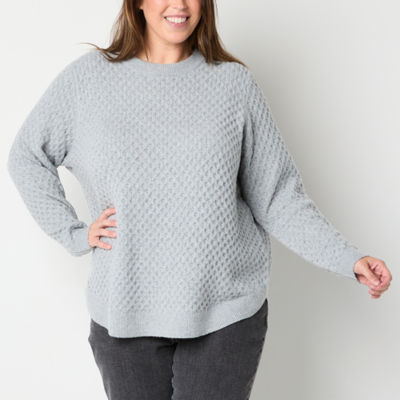 Ribbed Round Neck Long Sleeve Pullover Sweater | Printed Acrylic Sweater