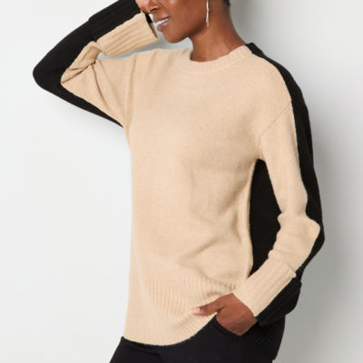 Worthington Womens Crew Neck Long Sleeve Pullover Sweater