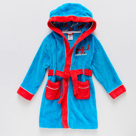 Disney Collection Little & Big Boys Mid Length Long Sleeve Spiderman Robe, 3, Blue
