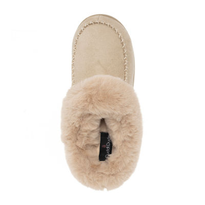 Cuddl Duds Microsuede With Moc Toe Womens Clog Slippers