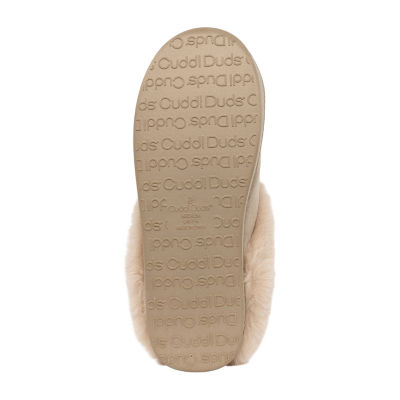 Cuddl Duds Microsuede With Moc Toe Womens Clog Slippers