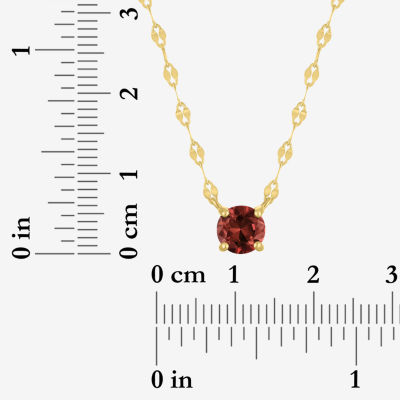 Gemstone 14K Gold Over Silver Round 18 Inch Pendant Necklace