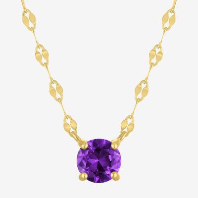 Gemstone 14K Gold Over Silver Round 18 Inch Pendant Necklace