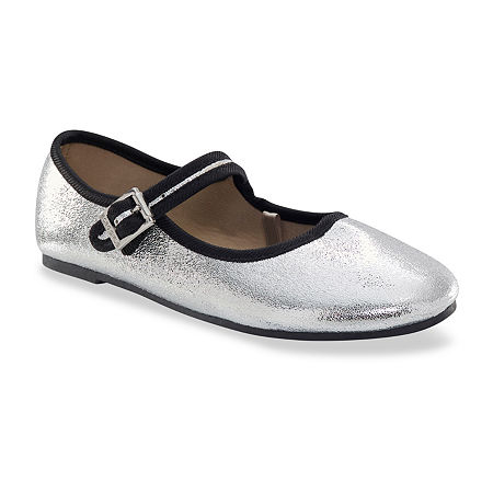 BCBG GIRLS Twilight Little & Big Kid Girls Round Closed Toe Mary Jane Shoes, 11 Medium, Silver