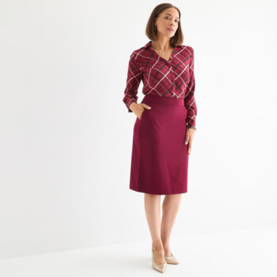 Liz Claiborne Womens Tall Fitted Long Sleeve Regular Fit Button-Down Shirt