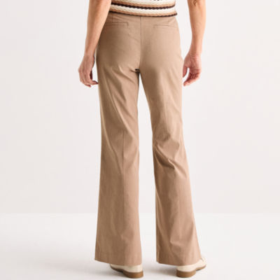 Liz Claiborne Lisa Womens Flare Mid Rise Pull-On Pant