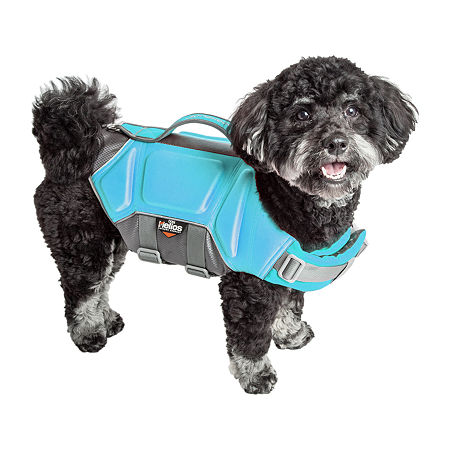 Dog Helios Tidal Guard' Multi-Point Strategically-Stitched Reflective Life Jacket Vest Harness, X-large, Blue