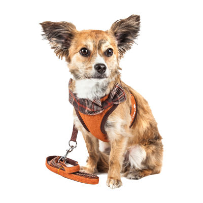 Pet Life Luxe 'Pawsh' 2-In-1 Mesh Reversed Adjustable-Leash W/ Fashion Bowtie Dog Harness