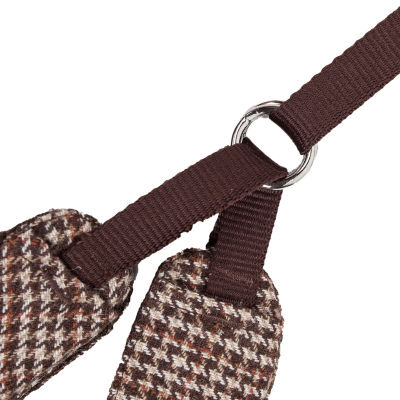 Pet Life Luxe 'Furracious' 2-in-1 Mesh Reversed Adjustable Dog Harness-Leash w/ Removable Fur Collar Brown / Large