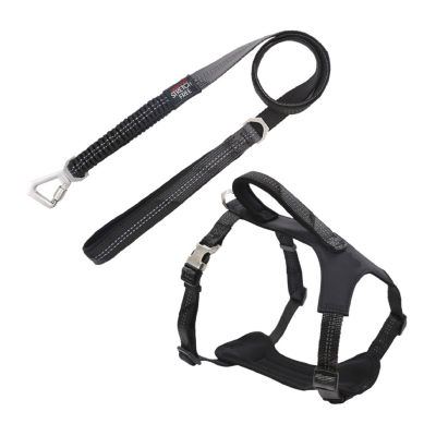 Pet Life Geo-Prene' 2-In-1 Shock Absorbing Neoprene Padded Reflective Leash Dog Harnesses