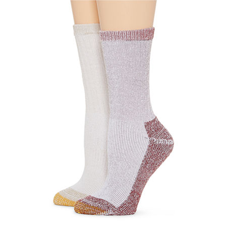 Gold Toe Recycled Camp 2 Pair Crew Socks Womens, 6-9 , Red
