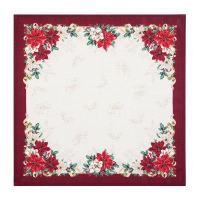 Elrene Home Fashions Poinsettia Garlands Engineered 4-pc. Napkins