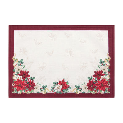 Elrene Home Fashions Poinsettia Garlands Engineered 4-pc. Placemats