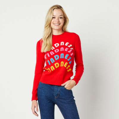 Womens Crew Neck Long Sleeve Pullover Sweater