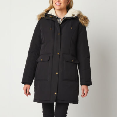 St. John's Bay Womens Sherpa Lined Water Resistant Heavyweight Parka