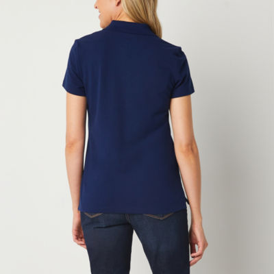 St. John's Bay Womens Short Sleeve Polo Shirt