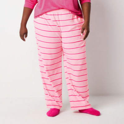 Sleep Chic Womens Plus Fleece Pajama Pants with Socks