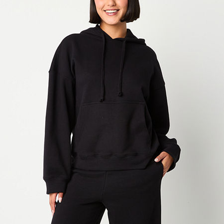 Arizona Juniors Womens Hooded Long Sleeve Sweatshirt, X-large, Black