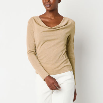 Worthington Womens Cowl Neck Blouse