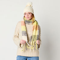 Mixit Chenille Beanie And Buffalo Scarf Set 2-pc. Cold Weather Sets, One Size, White