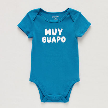 Okie Dokie Baby Boys Short Sleeve Bodysuit, 9 Months, Beige