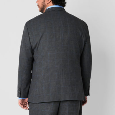 J. Ferrar Ultra Comfort Mens Big & Tall Plaid Suit Jacket