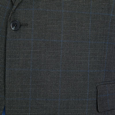 J. Ferrar Ultra Comfort Mens Big & Tall Plaid Suit Jacket