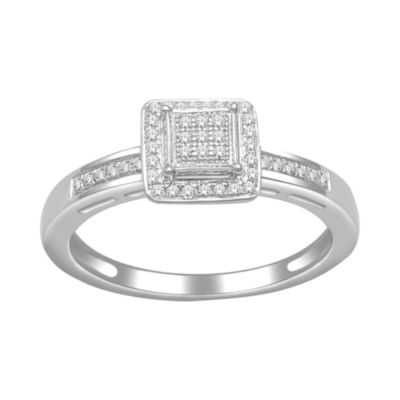 1/7 CT.T.W. Natural Diamond Princess-Style Ring