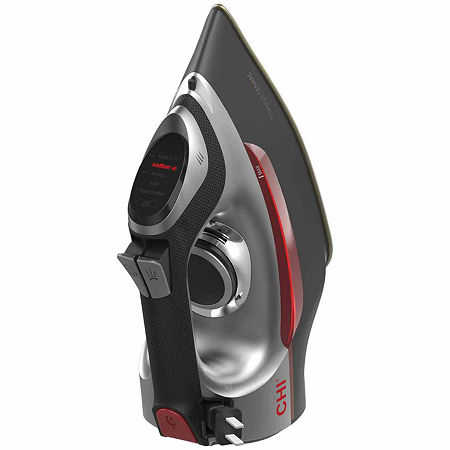 Chi Appliances Chi Electronic Full Size Iron With Retractable Cord And Titanium Infused Ceramic Soleplate In Black