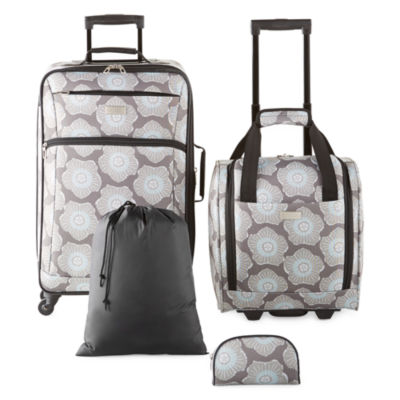 Protocol Evolution 4pc. Expandable Luggage Set, Color Gray Floral JCPenney