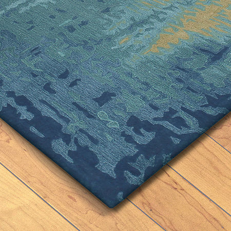 Liora Manne Corsica Reflection Hand Tufted Wool Area Rug, One Size, Blue