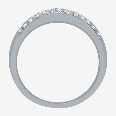 (H-I / I1) Womens 1/2 CT. T.W. Lab Grown White Diamond 10K White Gold Anniversary Band