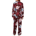Liz Claiborne Flannel Womens Tall Long Sleeve 2-pc. Pant Pajama Set