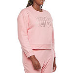 Juicy By Juicy Couture Plus French Terry Womens Crew Neck Long Sleeve Sweatshirt