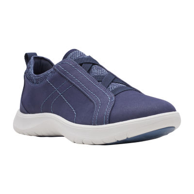 Clarks Womens Cloudsteppers Adella Trace Slip-On Shoe, Color: Navy ...