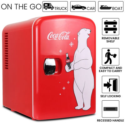 Coca-Cola 4L Portable Cooler/Warmer 12V AC/DC Mini Fridge Polar Bear