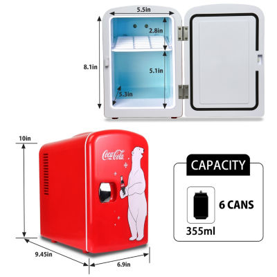 Coca-Cola 4L Portable Cooler/Warmer 12V AC/DC Mini Fridge Polar Bear