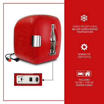 Coca-Cola Retro Vending Machine 10 Can Mini Fridge- Red- AC/DC, Color: Red  With White - JCPenney